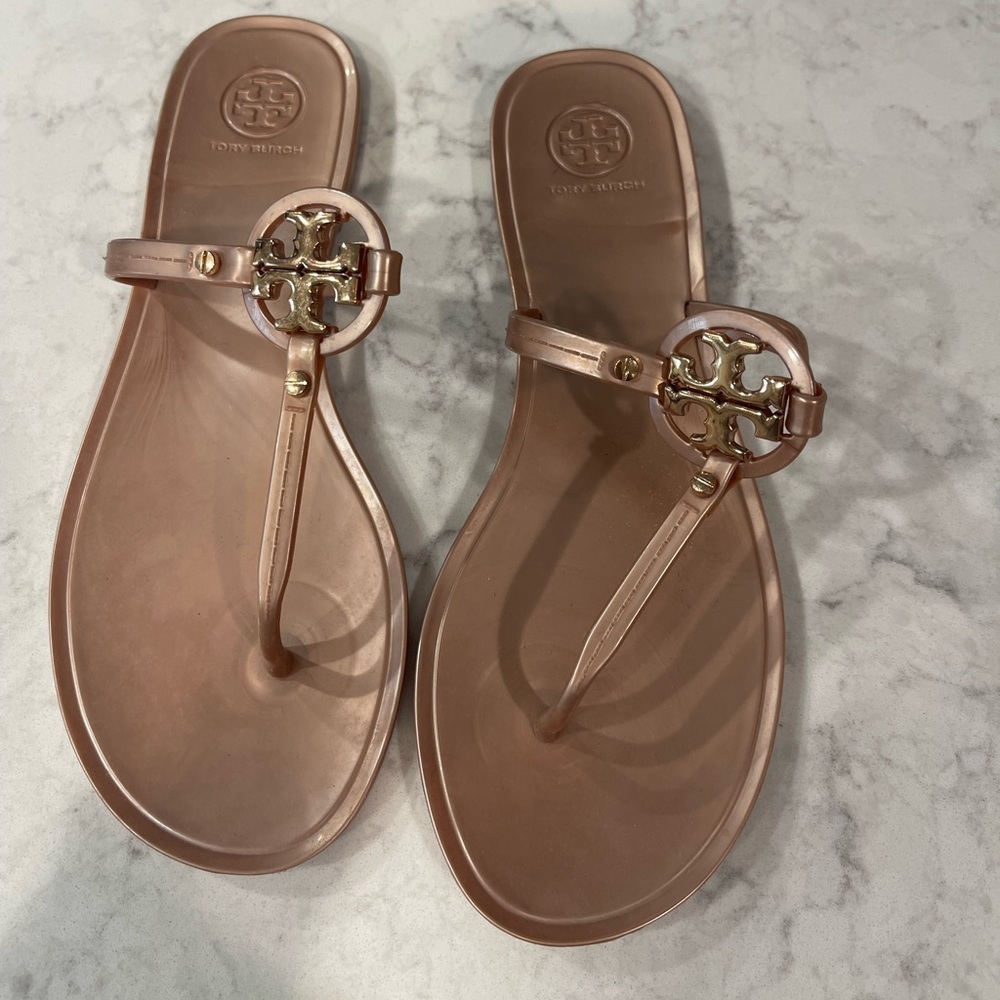 Tory Burch rose gold mini miller sandals